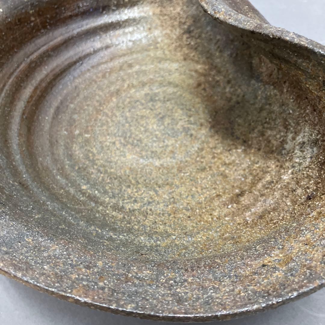 骨董品　茶道具　古常滑焼￼菓子鉢　時代箱　背景キズ　S203HI