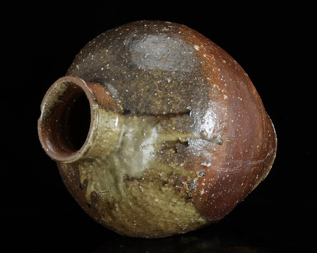 古陶 大壺 高さ37cm 6.2kg 自然釉 流釉 飾壺 民藝 古美術 骨董品