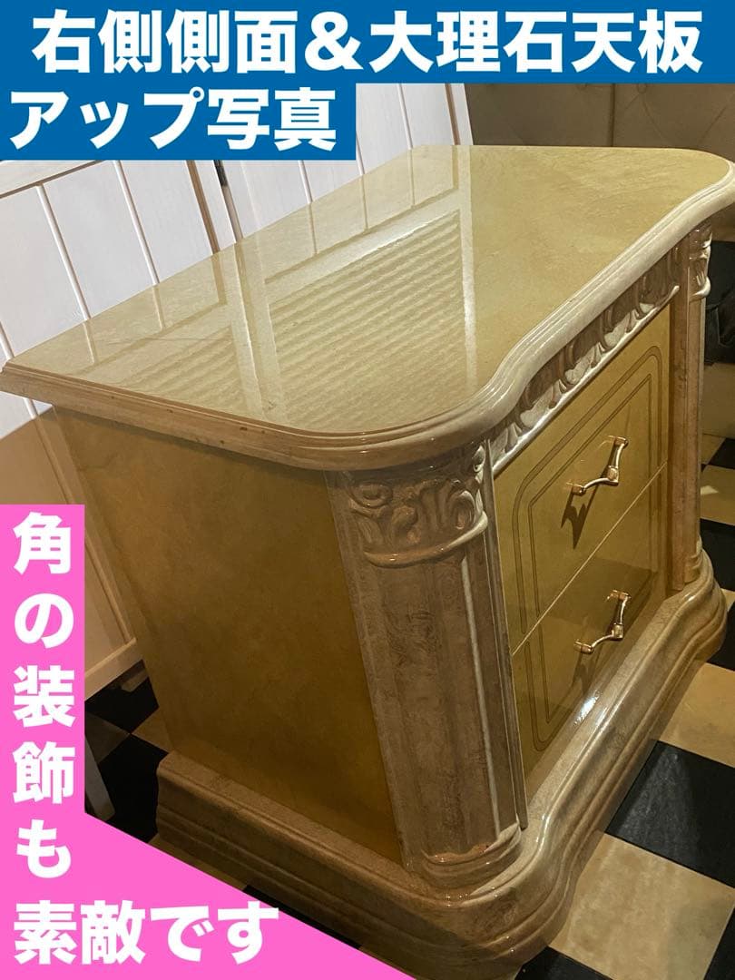 希少♦️高級 大理石天板 ヴィンテージ チェスト♦️飾り棚 ロココ ボード♦️イタリア