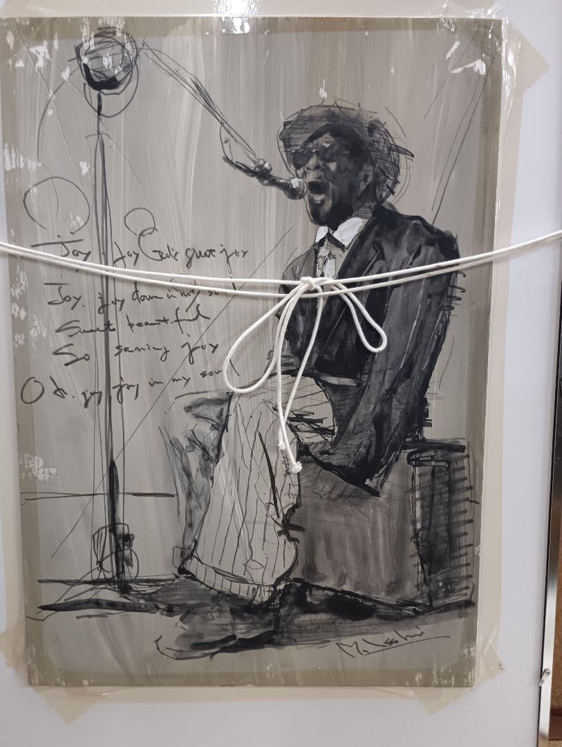 3117水彩画「女性像」画家不明　裏側にもあり