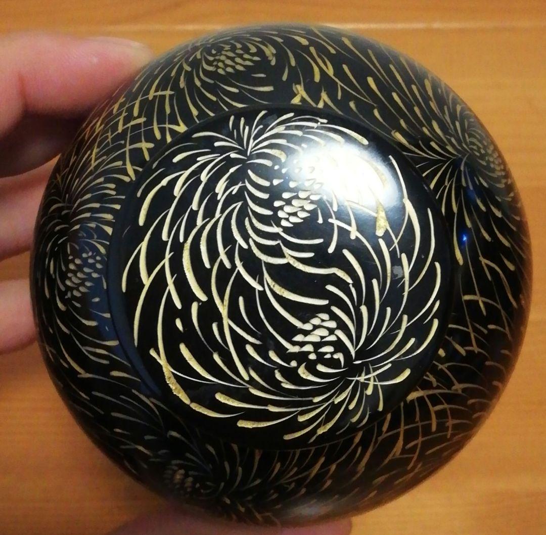 宝斎作　利休　帽子　沈金　茶入　箱付　仕服付　茶道具