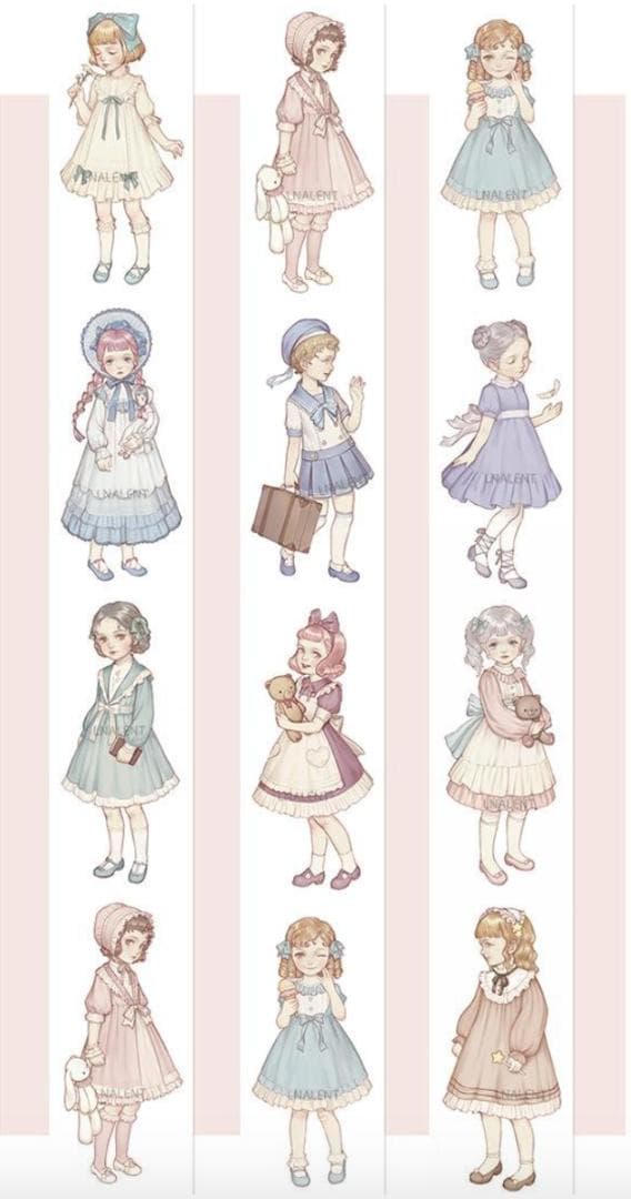 【早い者勝ち】超人気 少女海外マステ6巻セット ビンテージレトロガール