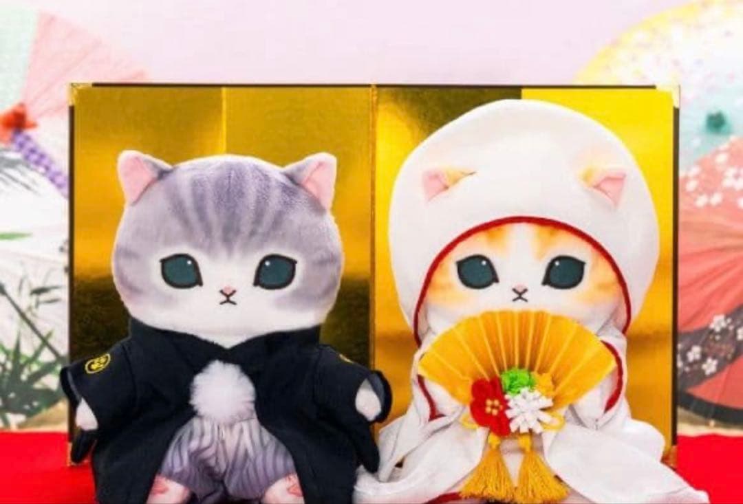 mofusand にゃんこの和装ウェディングペアぬいぐるみ 花嫁花婿 未開封