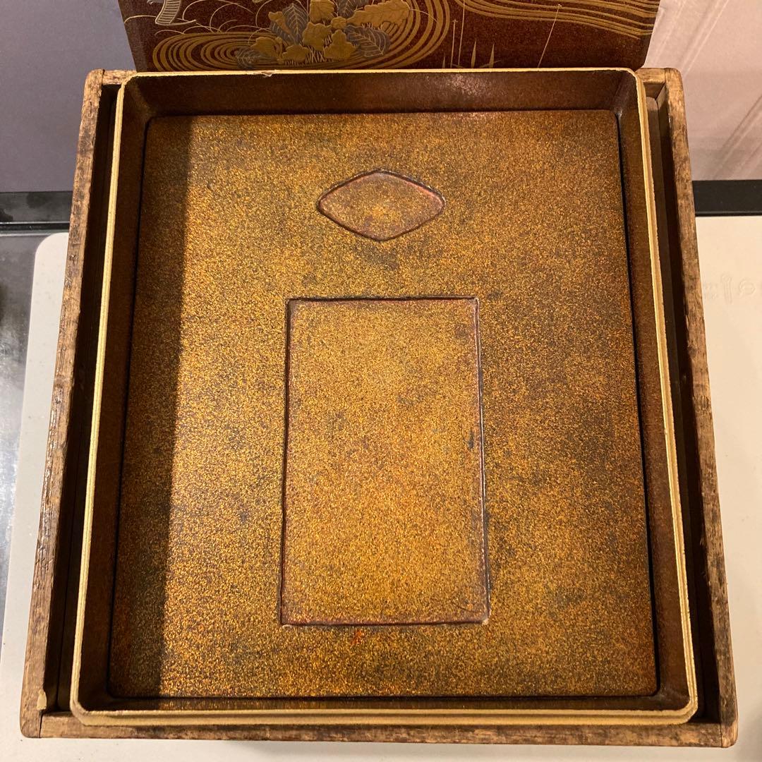 硯箱 蒔絵 硯 水滴 骨董 時代物 すずり すずり箱