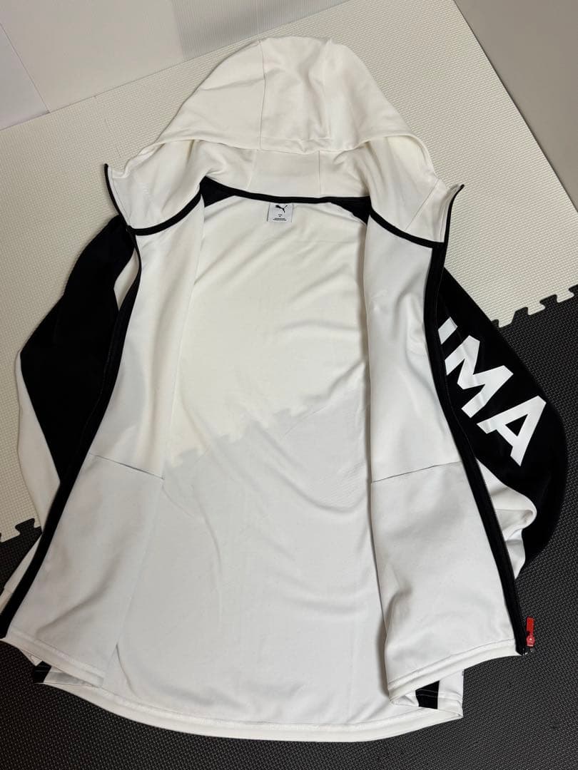 【美品】PUMA ジャージ上下セット ホワイト/ブラック　XL