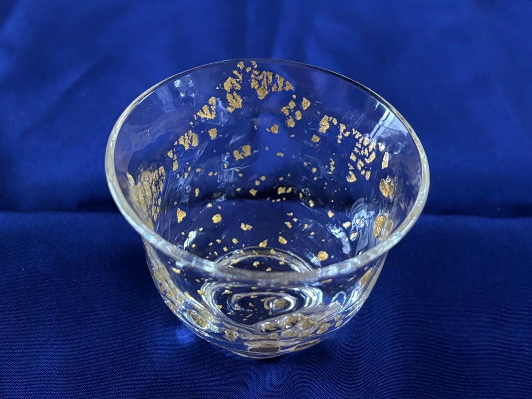 煎茶道具 煎茶碗 ガラス茶碗 義山 金散らし