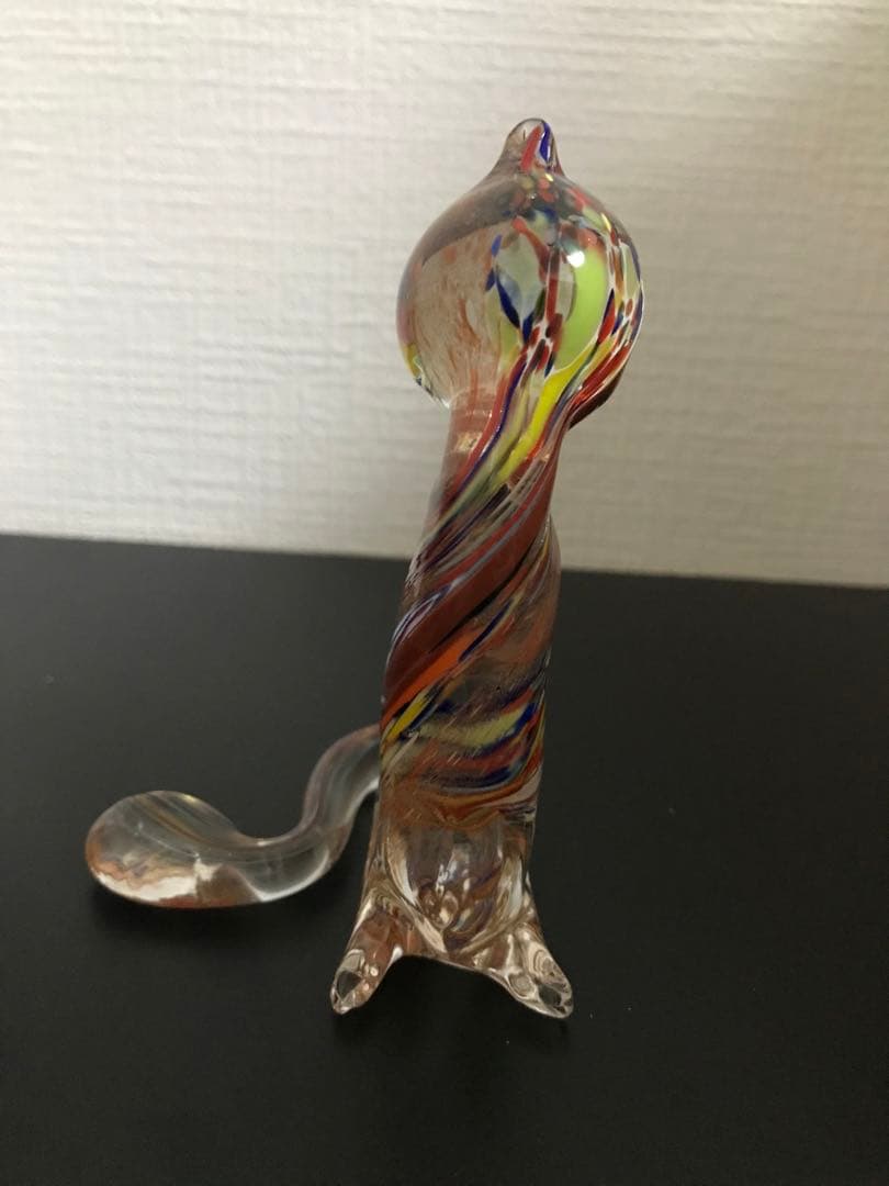 ベネチアンガラス Murano ムラノ　ムラーノ　猫　キャット　2点セット