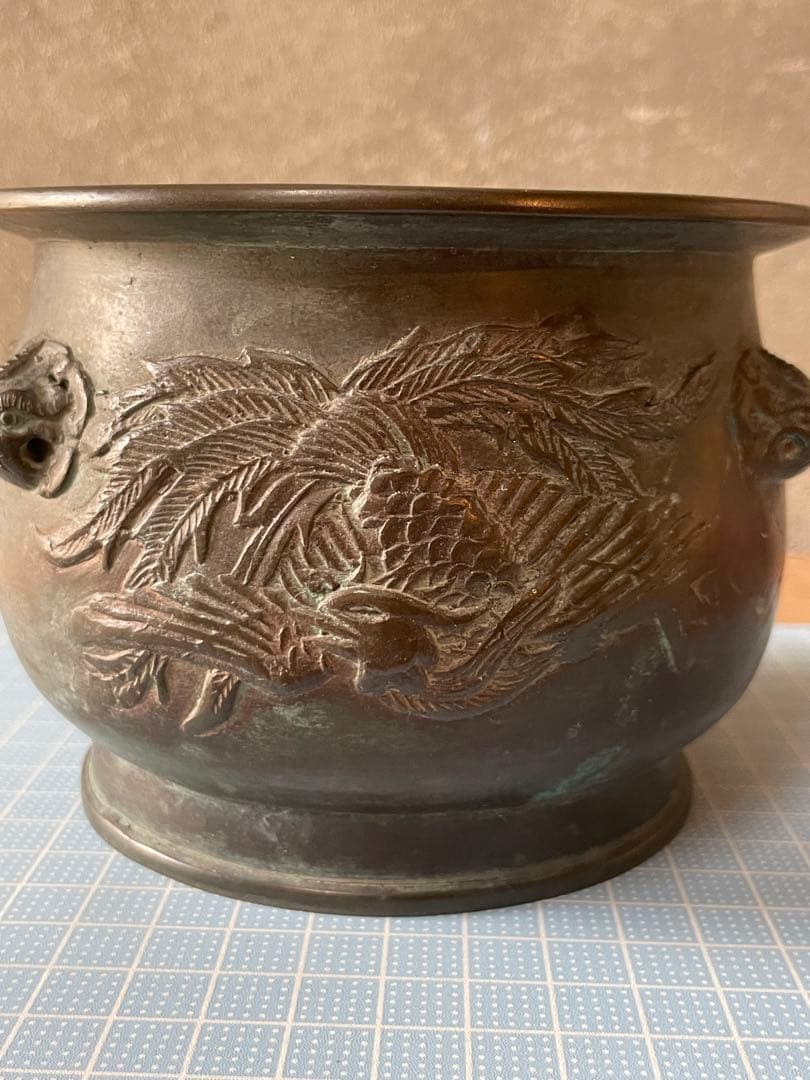 香炉？【m555 骨董品　銅　中国　唐銅　香炉　お香立　火鉢　手あぶり　レトロ】