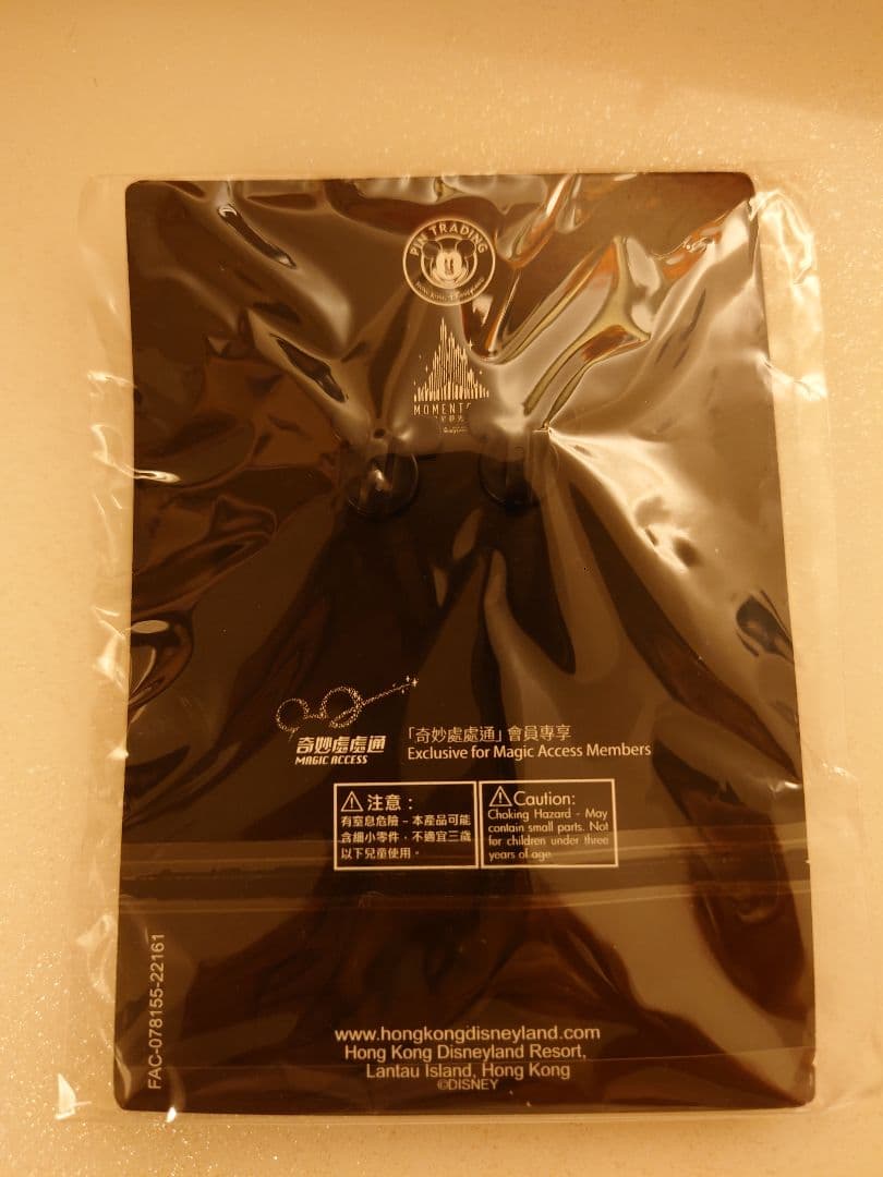 【超激レア、非売品】香港ディズニーランド　Momentous大型ピンバッジ