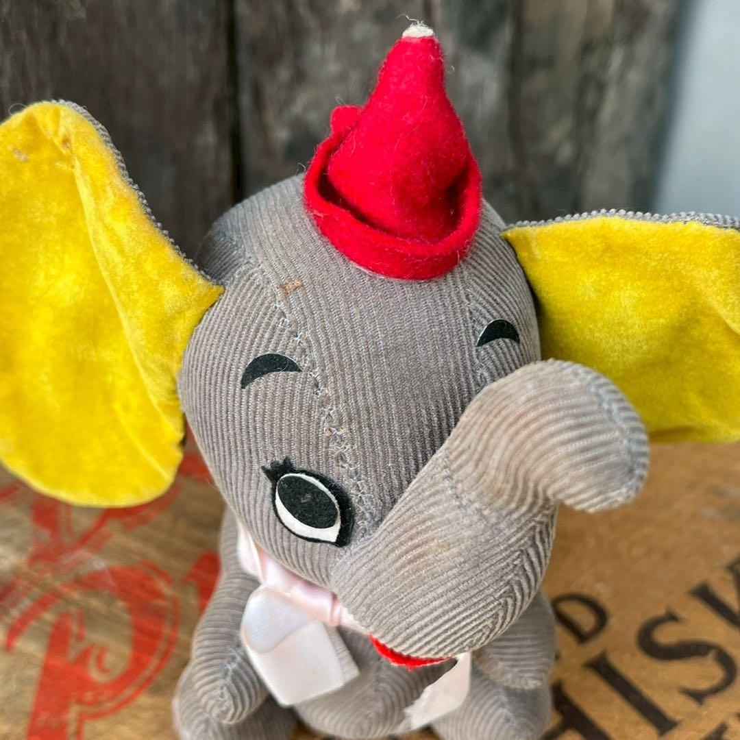 【USA vintage】ダンボ ディズニー　コーデュロイ　ぬいぐるみ　アメリカ