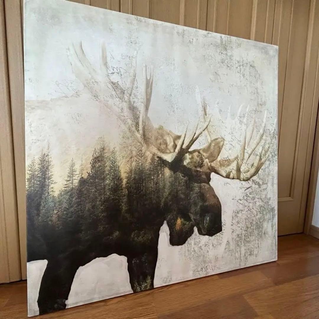 ヘラジカアート(moose、大きい、正方形)