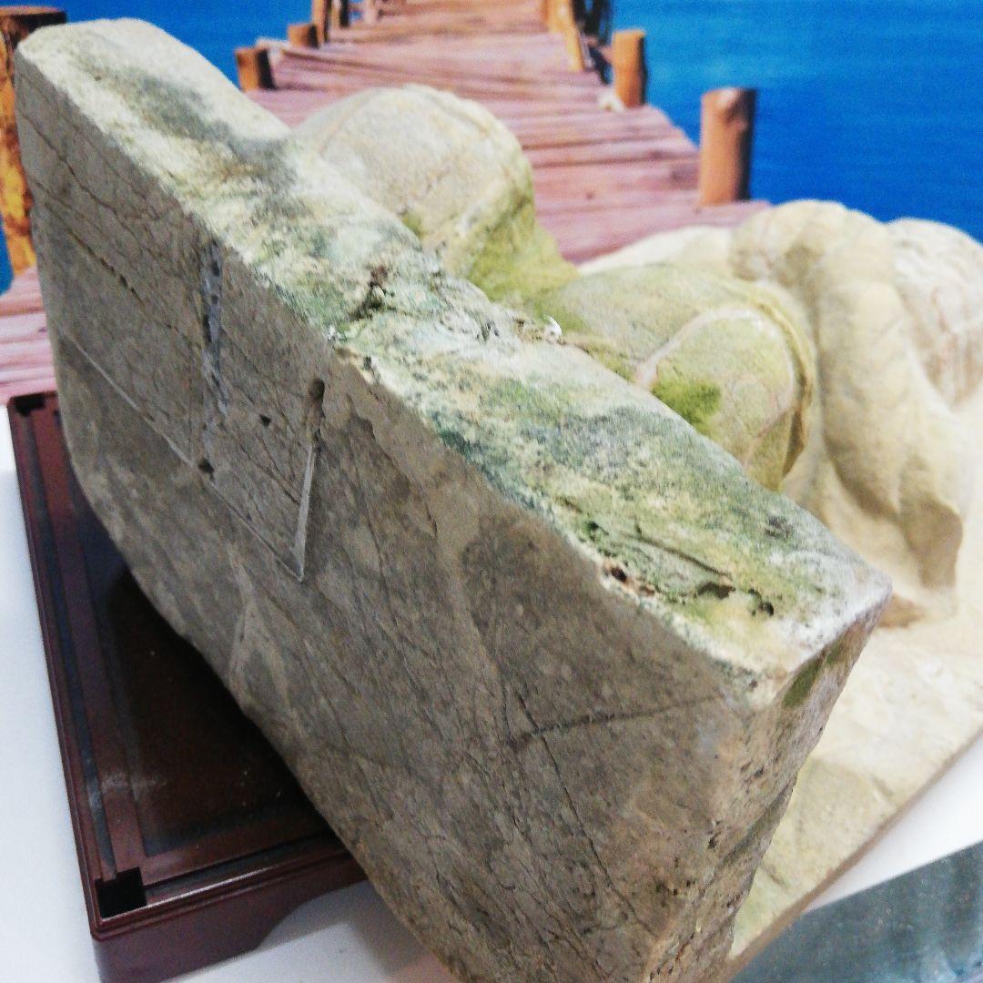 仏教美術石仏石灰岩高さ４６センチサイズ重量１０キログラム地域詳細不明オブジェ置物