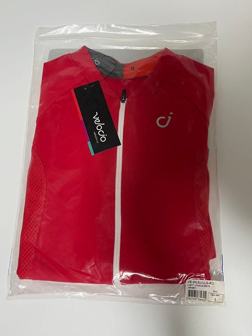 Velocio サイクルジャージ ロングスリーブ 春夏 Sレディース レッド