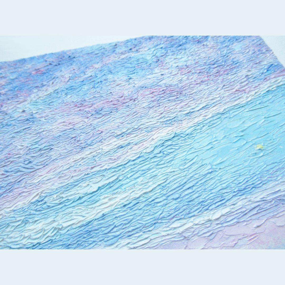 ［匿名で配送］ 一点もの 夕方 空 星 油絵 油彩 絵