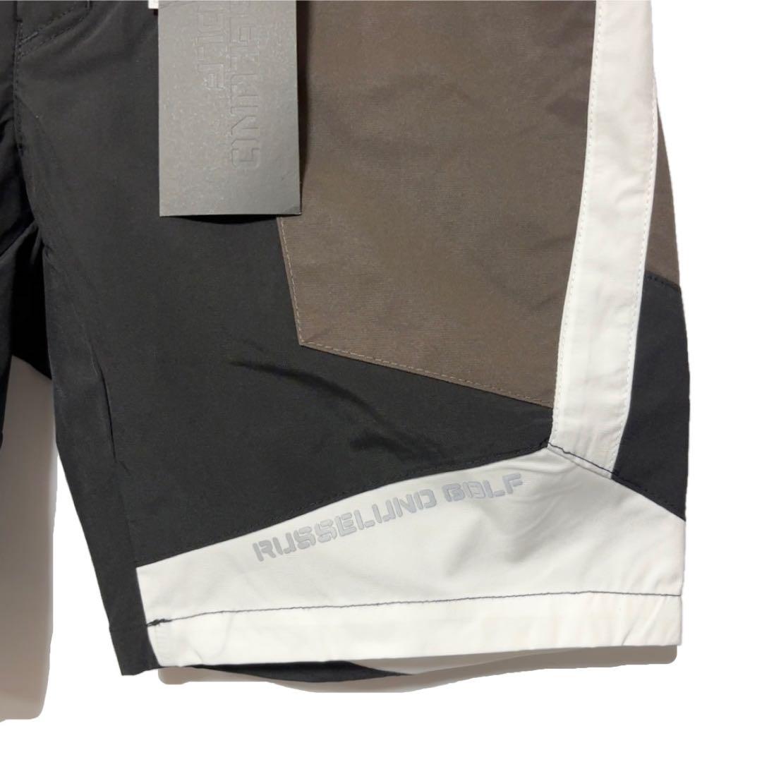 新品 ラッセルノ ゴルフ カラーパネル ショーツ ブラック XL ゴルフウェア