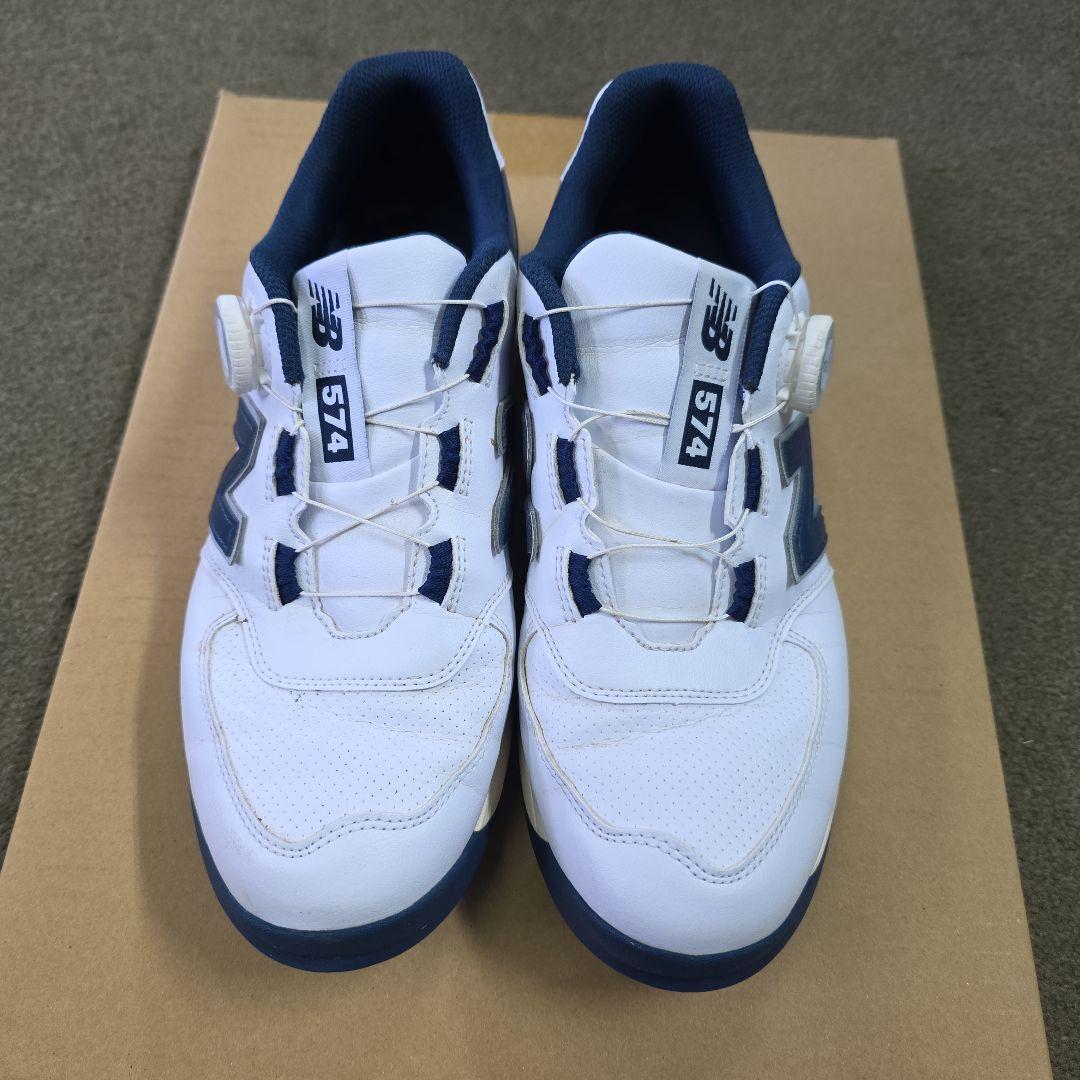 New Balance 574 ゴルフシューズ ホワイト/ネイビー