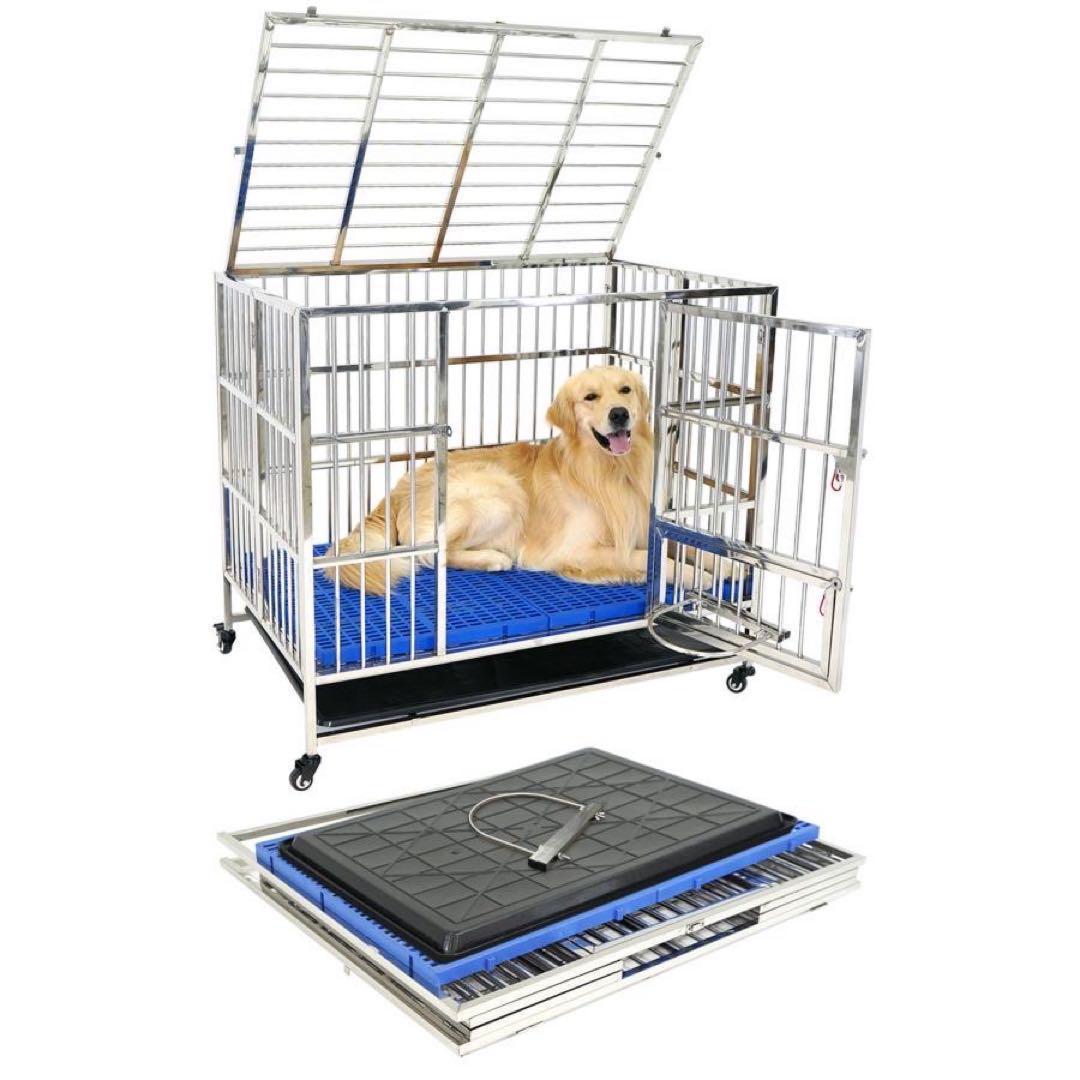 【新品】ステンレスケージ 大型犬用 ステンレス製 犬小屋