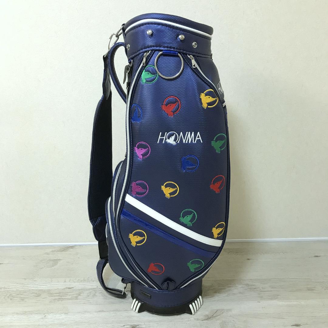 【美品】HONMA 本間ゴルフ キャディバッグ 8.5型 もぐら柄 レインボー