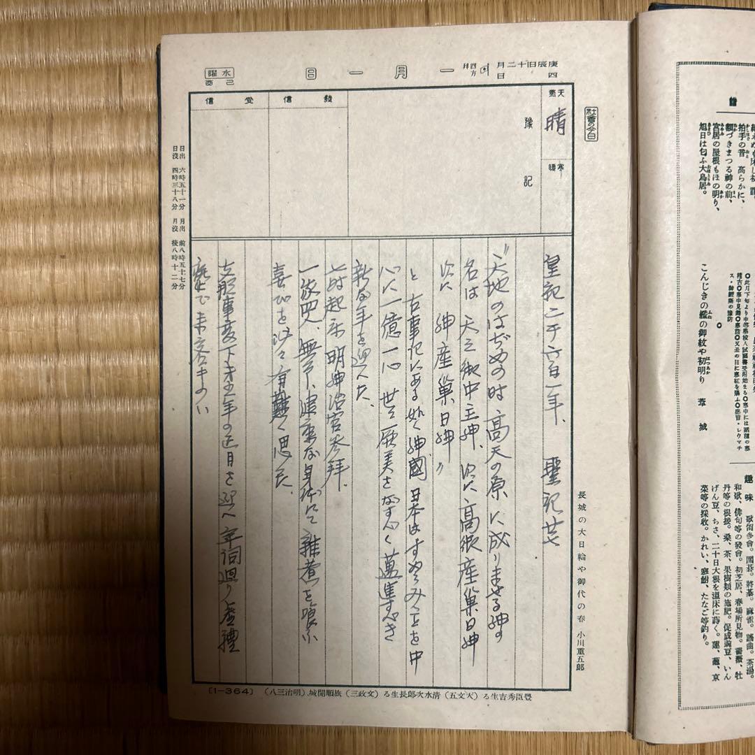 昭和16年の日記  戦前