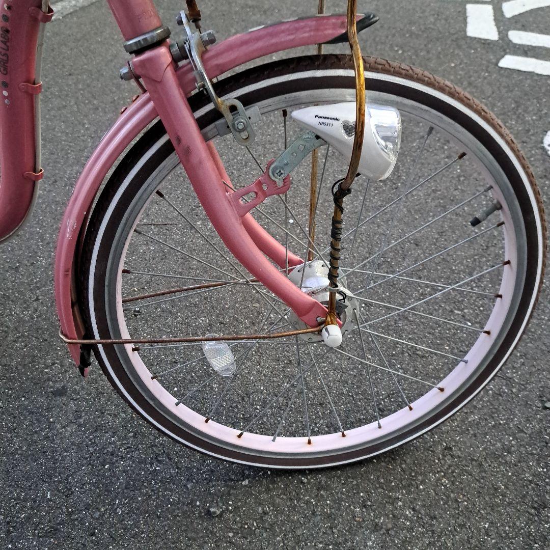 20インチ　子供用自転車 ピンク 前カゴ付き