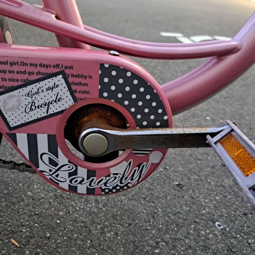 20インチ　子供用自転車 ピンク 前カゴ付き