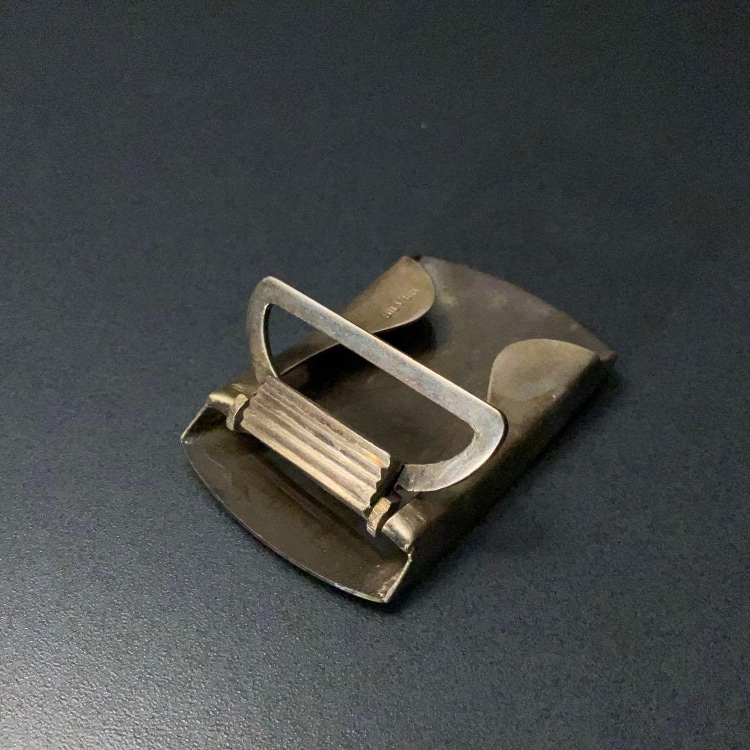 彫金　虎　ベルトバックル　SILVER　銘 光山　R1383