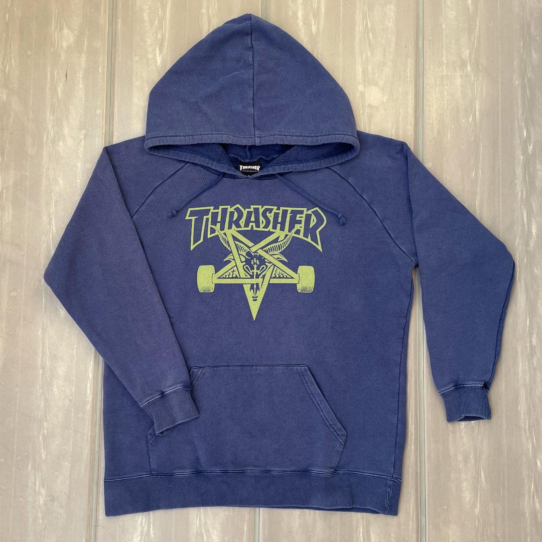 【Y2K日本企画】THRASHER スラッシャー スウェット 茄子紺 ビンテージ