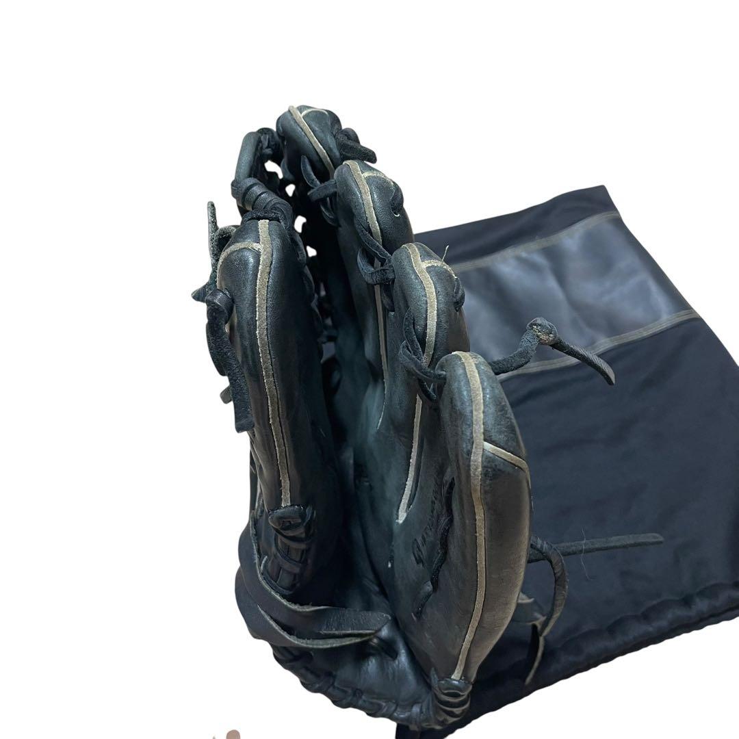 ミズノプロ　軟式グローブ ブラック 収納袋付き