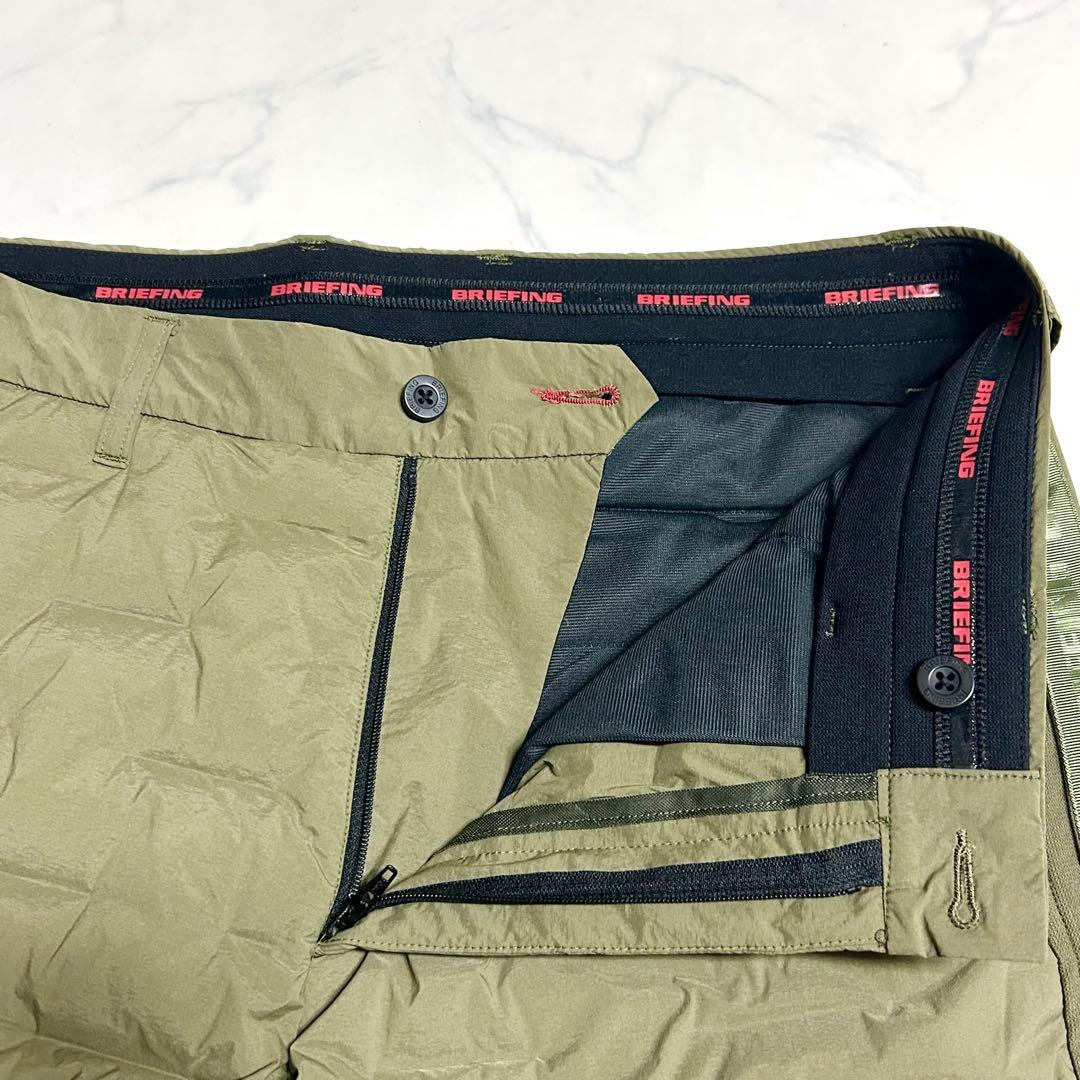極美品／希少L✨ブリーフィング ダウン90%パンツ 24AW オリーブ極暖ゴルフ