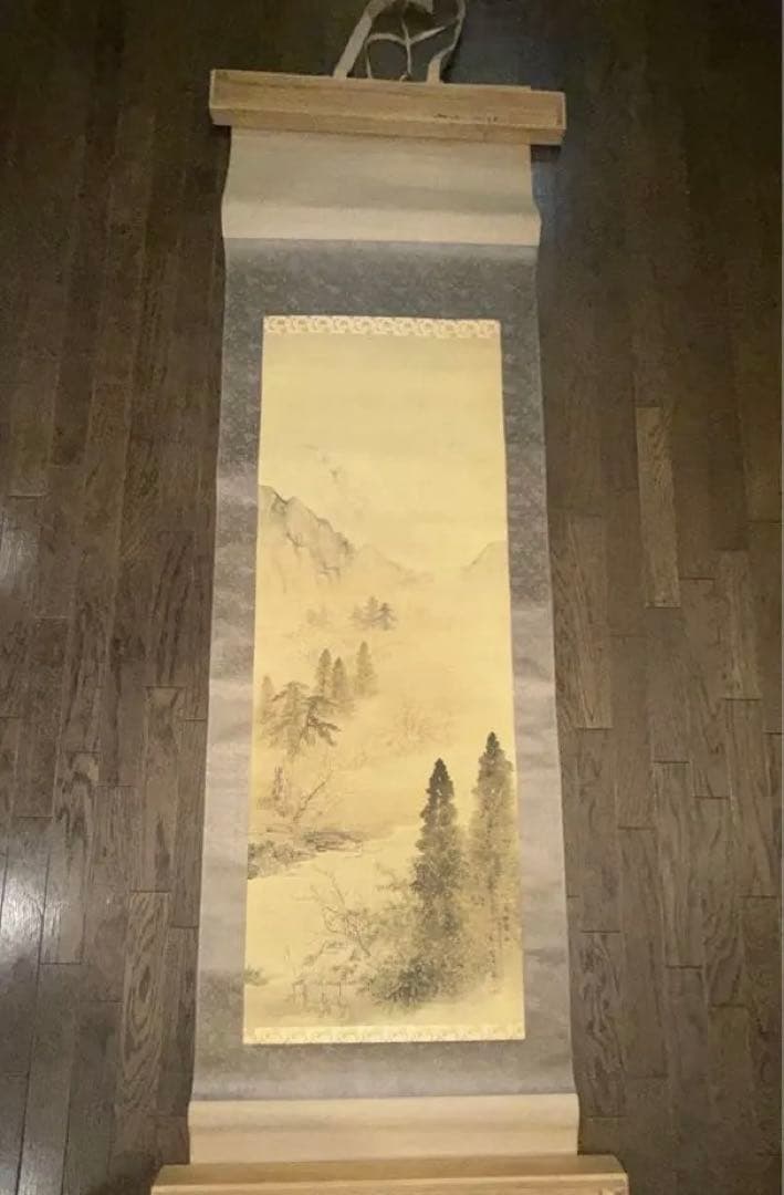 遺品整理　1871-1936 奥谷秋石 × 山水図　水墨画 山水風景 掛軸