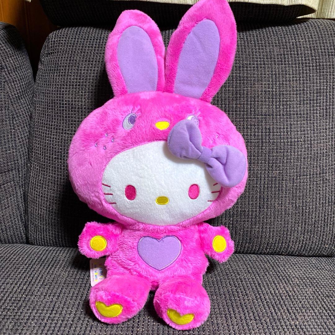 希少レア ハローキティ ぬいぐるみセット 天使 うさぎ ひざ掛け サンリオ 巨大