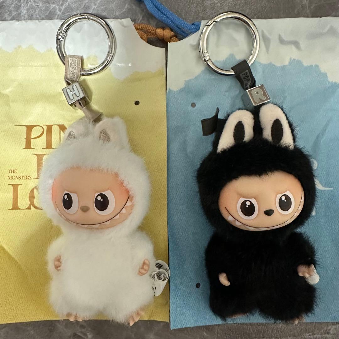 LABUBU PIN FOR LOVE シリーズぬいぐるみ R H 2点セット