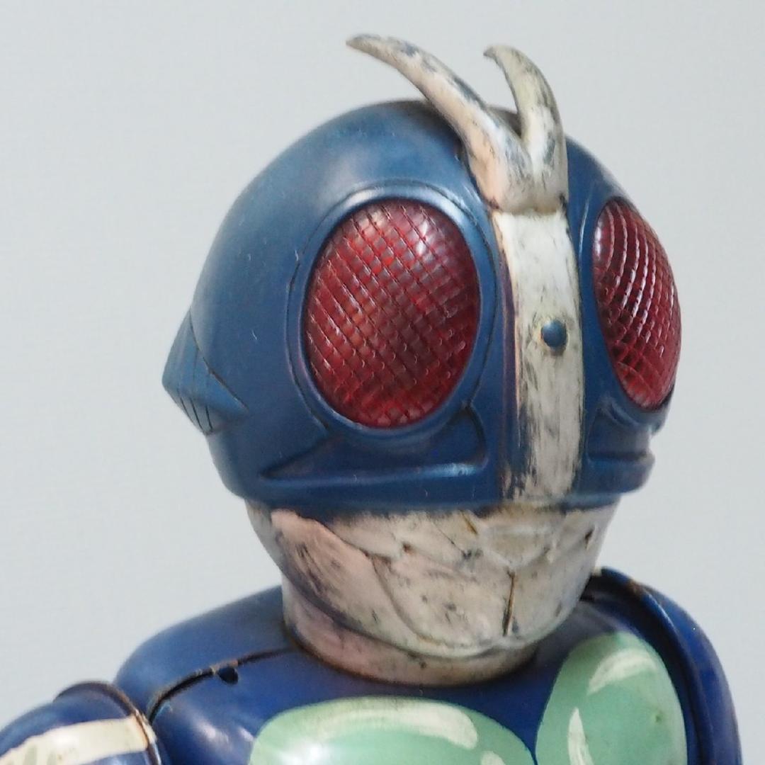 ブルマァク【仮面ライダー電動歩行 錆有 電池蓋リメイク動作不良】ブリキ製 TIN