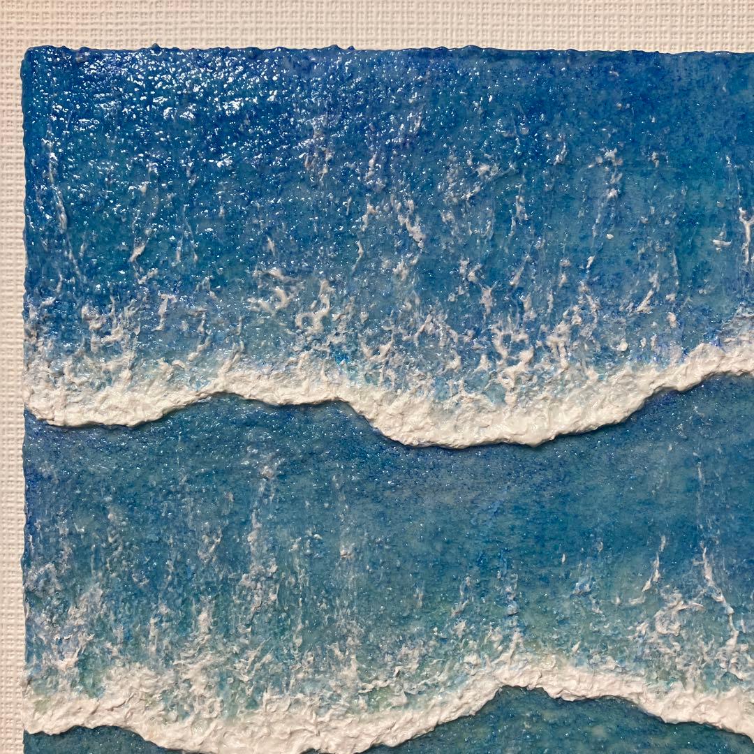 絵画　アクリル画　原画　海　癒し　風景画　テクスチャーアート　一点物　Ｓ.Ｉ