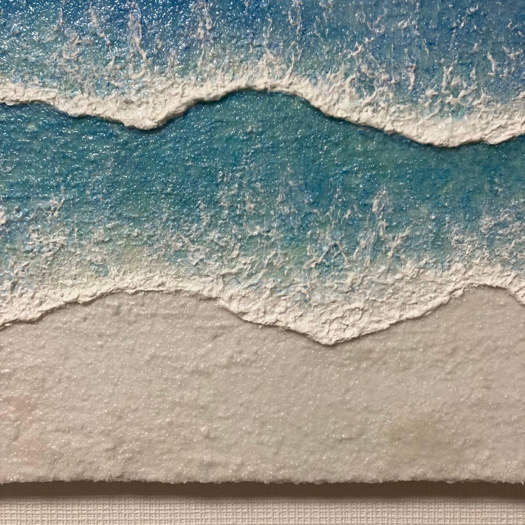 絵画　アクリル画　原画　海　癒し　風景画　テクスチャーアート　一点物　Ｓ.Ｉ