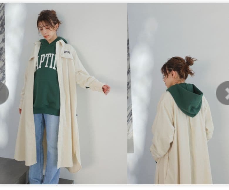 naptime 2022 FW ナップタイム　コーデュロイワンピース　ホワイト