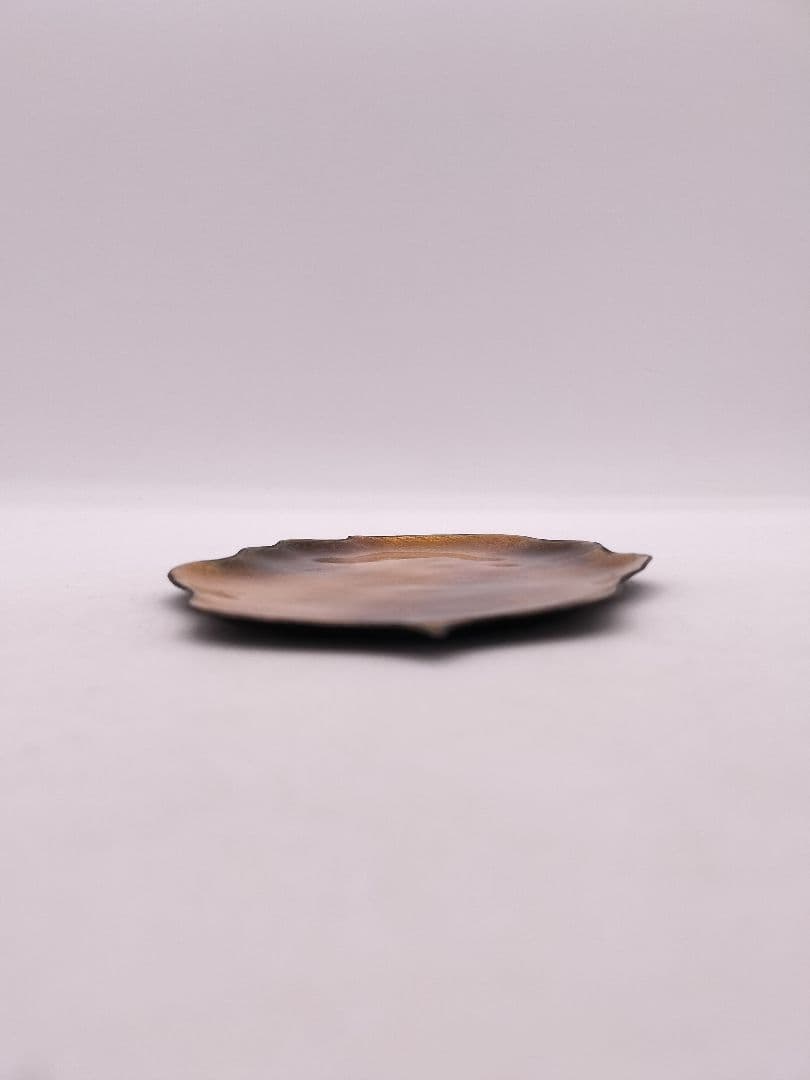 c597 銘々皿 七宝 木の葉 佐藤田保 木箱 茶道具 古物