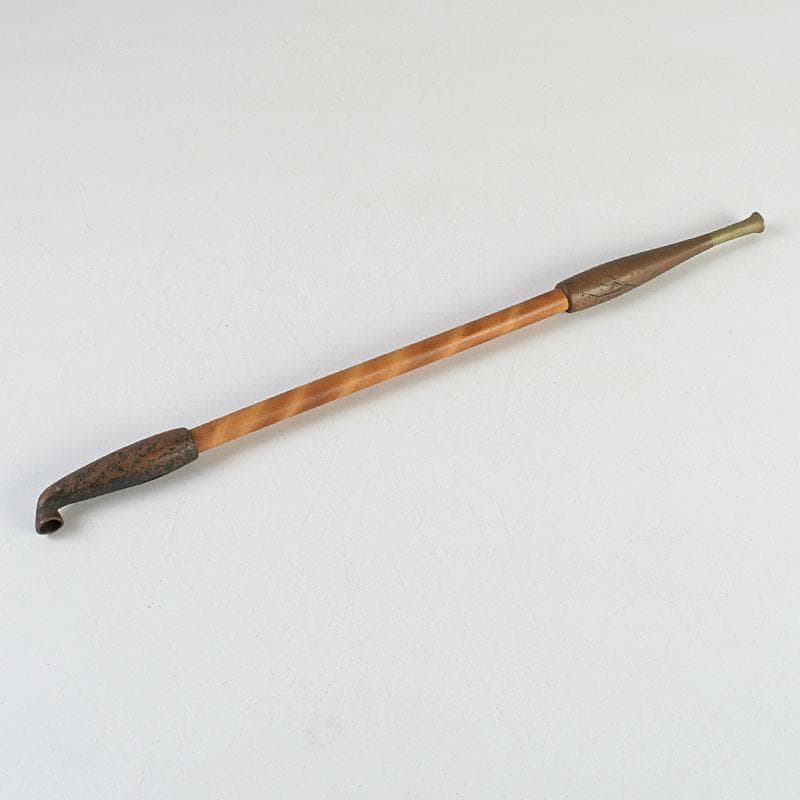 時代提げ物　喫煙具　銅製　村田銘刻印　煙管　キセル　N　9413