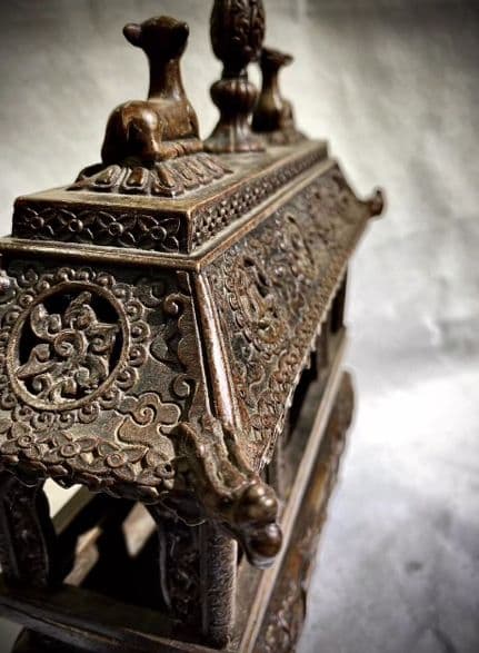 銅器仏教 二龍戯珠八宝香炉 古美術 コレクション品 銅製 工芸品 彫刻装飾品置物