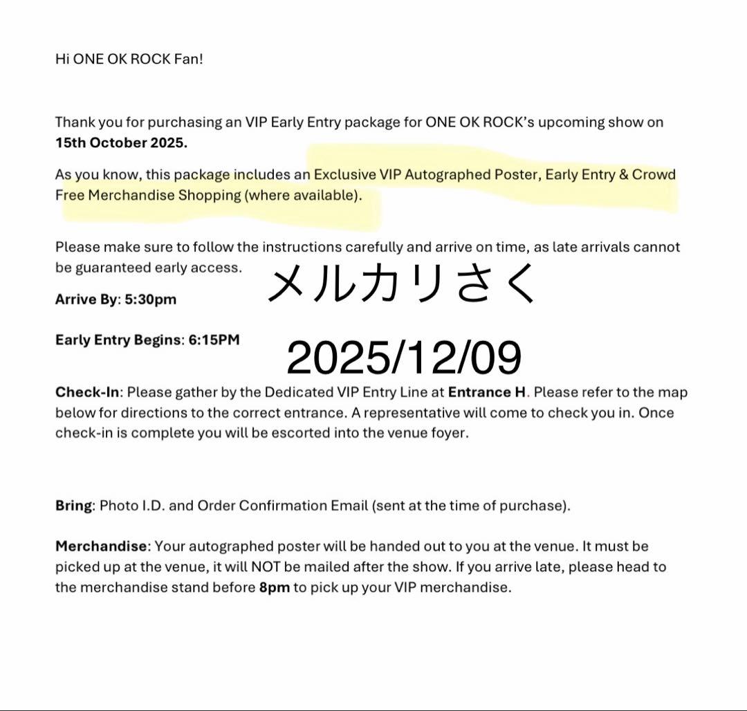 ONE OK ROCK DETOX TOUR 2025 サインポスター ワンオク