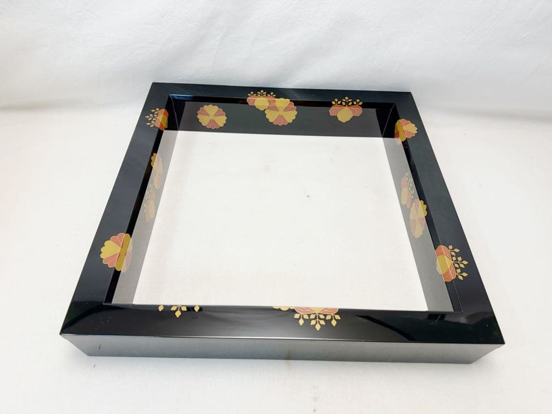 未使用 茶道具 孝雄作 木製黒真塗 高台寺蒔絵 炉縁 共箱