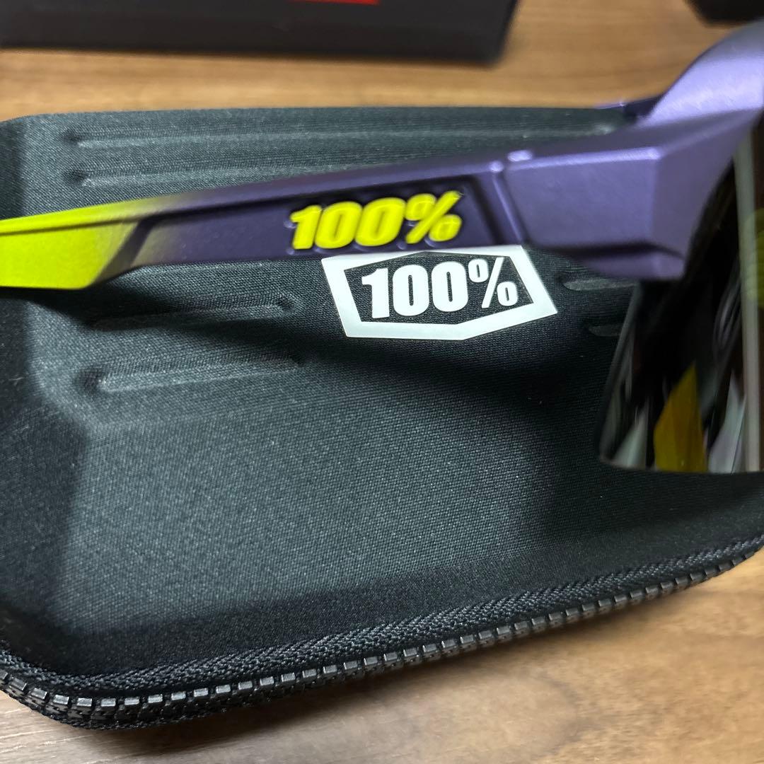 100% S3 スポーツサングラス ブラック/イエロー ケース付