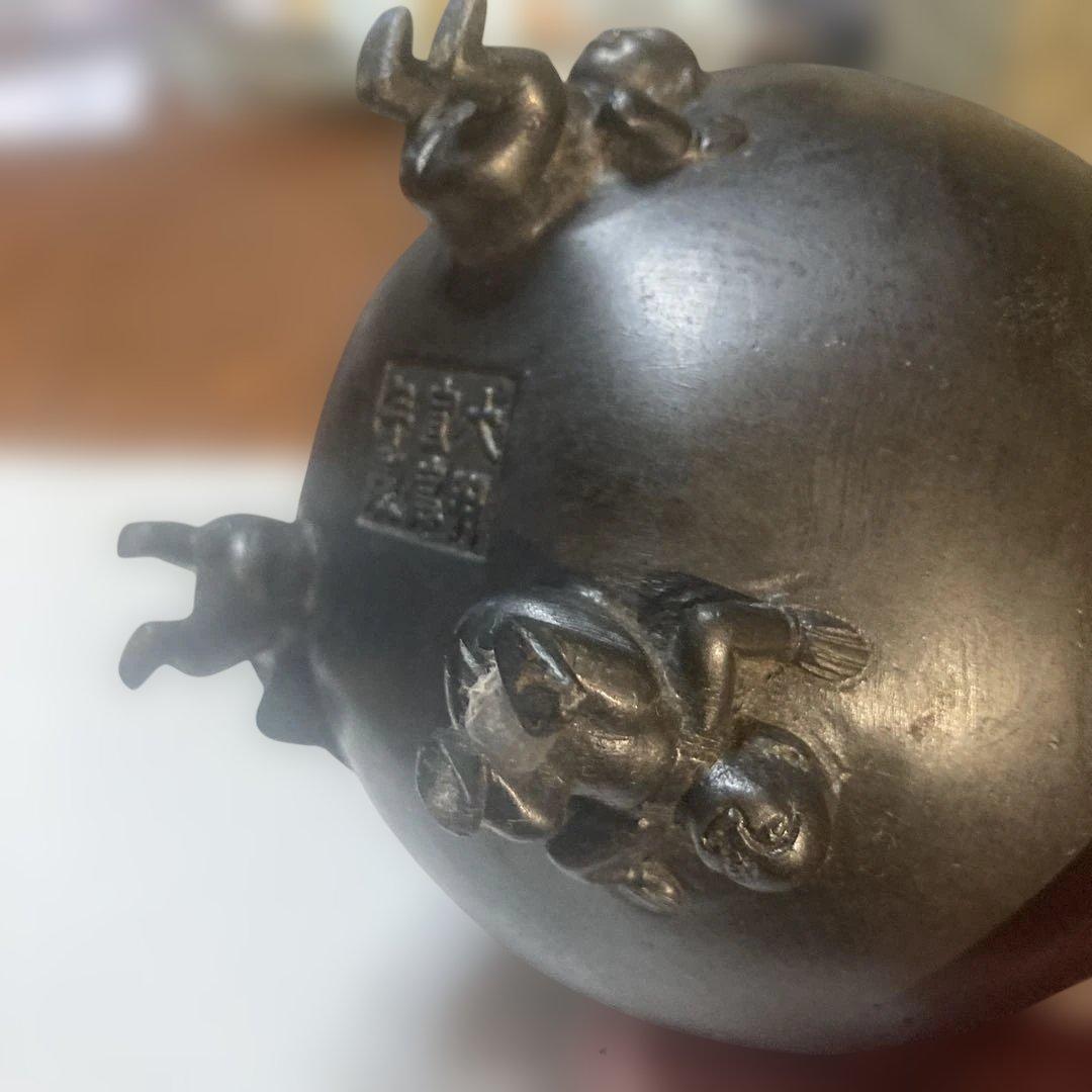 鋳鉄 茶釜 人形の取っ手付き ¥28000