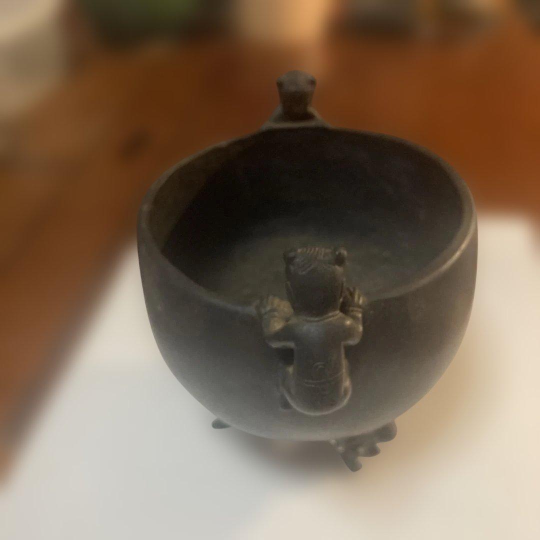 鋳鉄 茶釜 人形の取っ手付き ¥28000