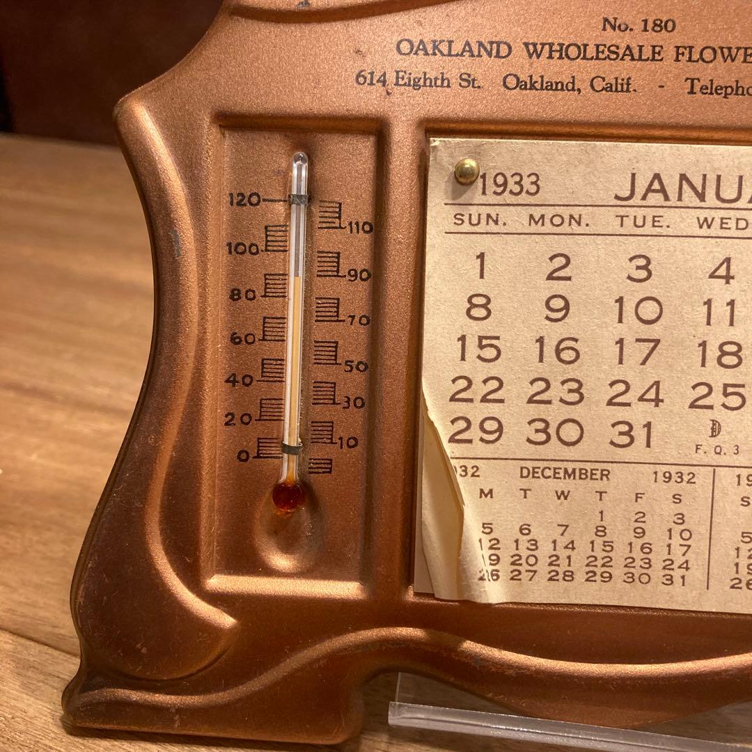 US仕入れ 1933年 ビンテージ メタルデスクカレンダー 30sアメリカUSA