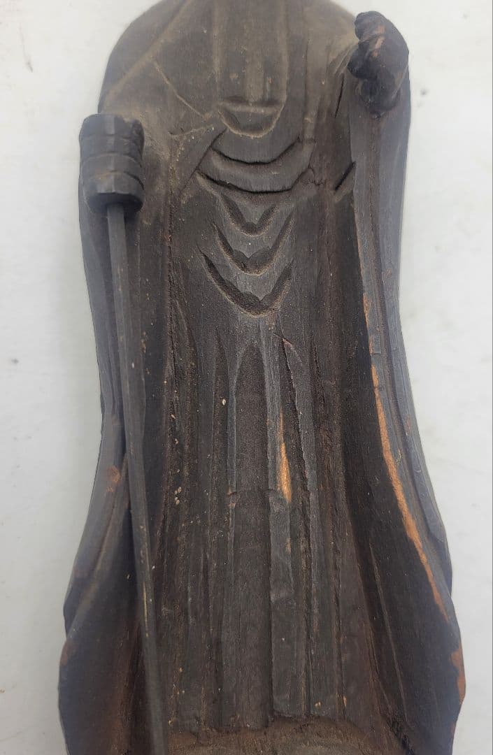 時代物　木彫　地蔵菩薩像　江戸時代　仏教美術　骨董品　美術品