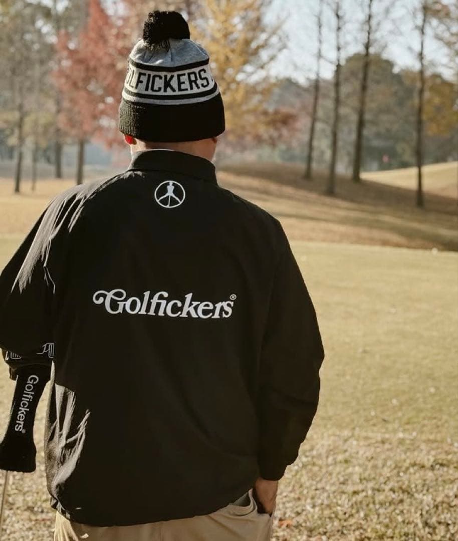 Golfickers Half Zip Stretch Shirts 黒 M