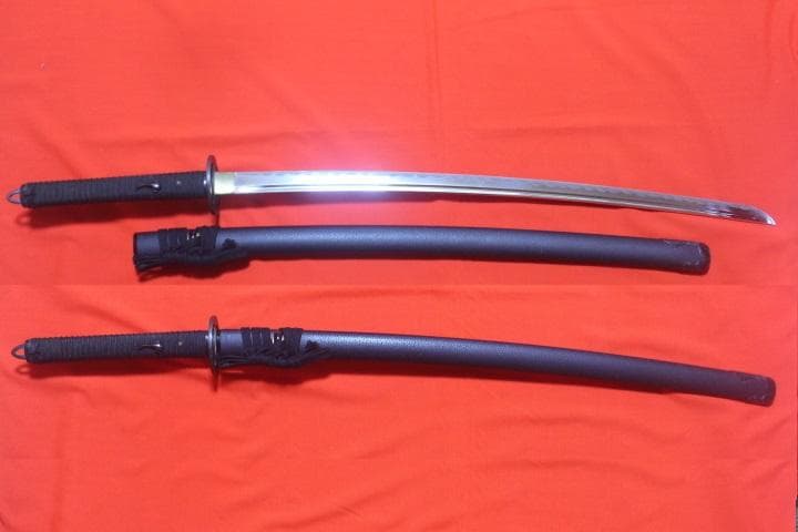 武蔵拵 大刀 二十四代 藤原兼房作 薄刃 栗形付 高級 模造刀 ★中古品