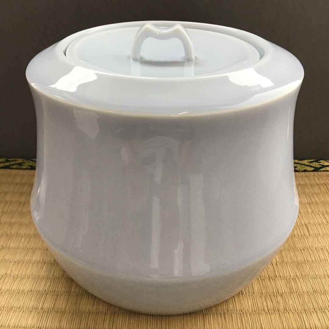 茶道具　天晴釉水指　素山窯　長江惣吉(曜変天目で有名作家)栞　共箱　S178MS