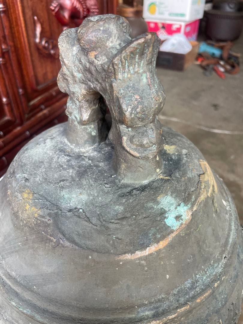 喚鐘　古銅 工芸品 熊平特製古銅 仏教美術 時代物 古美術 釣鐘 銅製 青銅
